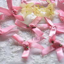 DIY handmade accessories bow headwear corsage material decorative doll clothes DIY make accessories dark pink