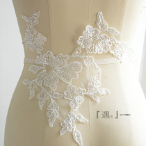 Wedding lace lace accessories sequins embroidery flowers DIY handmade bridal hair accessories back lace flowers