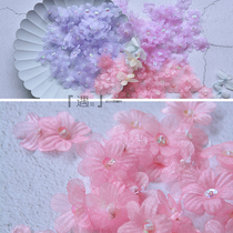 Super fairy three-dimensional pressure Zou tulle flower dress decoration accessories mini color nail beads small flower material