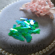 Green blue discoloration coating translucent piece DIY hanging piece accessories hand sewn square sequin double hole