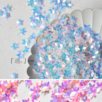 Wedding dress accessories DIY hand-sewn baby clothing material Bright symphony hole five-petal pointed angle plum blossom bump sequins