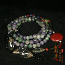 Antique Ming and Qing old jade beads colorful old beads turquoise crystal 108 Buddha beads rosary beads play necklace
