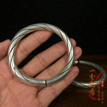 Antique miscellaneous old objects collection old silver solid bracelet old silversmith twisted silk natal opening bracelet one