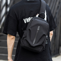 New Korean Version Chest Bag Mens Slanted Satchel Trend Single Shoulder Bag Light Backpack Business Casual Multifunction Small Bag
