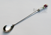 Exquisite Korean ceramic handle stainless steel coffee spoon coffee spoon long handle spoon ice spoon