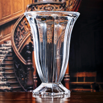 Czech imported transparent crystal glass vase Nordic water rich bamboo light luxury living room dried flower arrangement ornaments