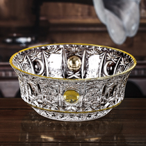 Italy imported Gauss crystal glass fruit plate 22K gold court fruit basin European simple candy fruit bucket