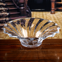 Czech imported BOHEMIA crystal glass fruit bowl transparent fruit basin simple European home decoration fruit bucket basket