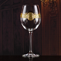 Czech Republic imported crystal glass Bordeaux wine glass 22K gold decorative goblet Dragon God red wine glass