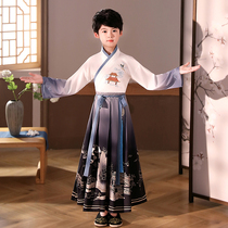 Childrens Han - clothing boys summer 2022 new Chinese style boys antique Tanghai National school uniform performances performed