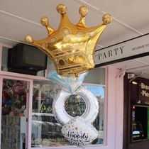 Net Red Crown aluminum film balloon baby year old Golden theme party decoration boy birthday party layout