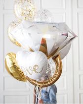 Romantic wedding room layout creative proposal supplies decorative balloon bundle wedding ceremony new house bedroom diamond ring aluminum film balloon