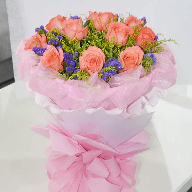 鲜花速递同城上海99朵玫瑰花束送女友生日爱人花店配送七夕情人节