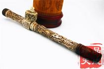 Carved retro vintage old smoke gun smoke Rod White birthday star pattern film and television props collection