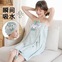 Bath towel women 2021 new dressable long wrap body net red bath skirt Korean version of the water absorption and quick drying without hair loss