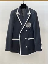 SS trendy fashion new products chest tennis racket embroidery badge business gentleman Korean version wild wild young mens suit