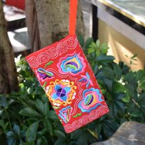 Yunnan ethnic bag women wrist bag embroidered pocket women canvas art shopping mobile phone wallet key bag