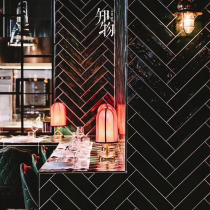 Nordic style bathroom wall brick black and white gray subway brick toilet kitchen small wall brick French subway brick wave