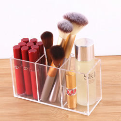 Transparent acrylic cosmetics makeup brush barrel pen holder storage jewelry display storage box shelf desktop storage box