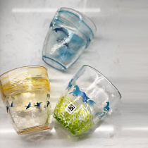 Spot Japan imported moon night wild workshop animal series handmade hammer mesh pattern glass Water cup Cold teacup Wine glass