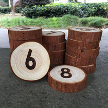 Log dining table number plate engraving Room door number box number plate custom lettering table card table sign