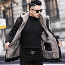 Nick clothing gray mink liner Parker clothing male mink whole mink mink coat male winter fur coat fur one