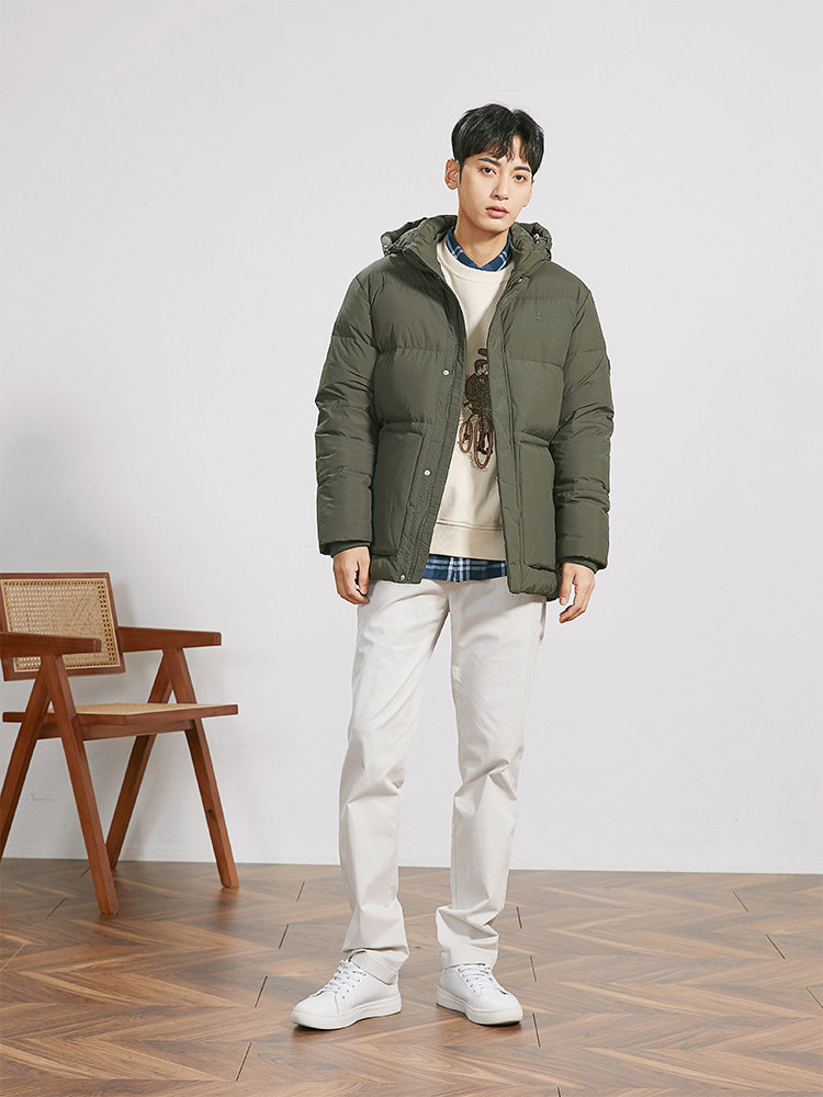 90灰鹅绒beanpole滨波冬季新品男士可脱卸羽绒服