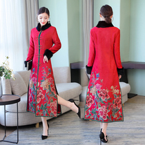 Wedding mother dress autumn noble wedding Hi mother-in-law wedding dress thickened jacket cardigan with cheongsam Winter