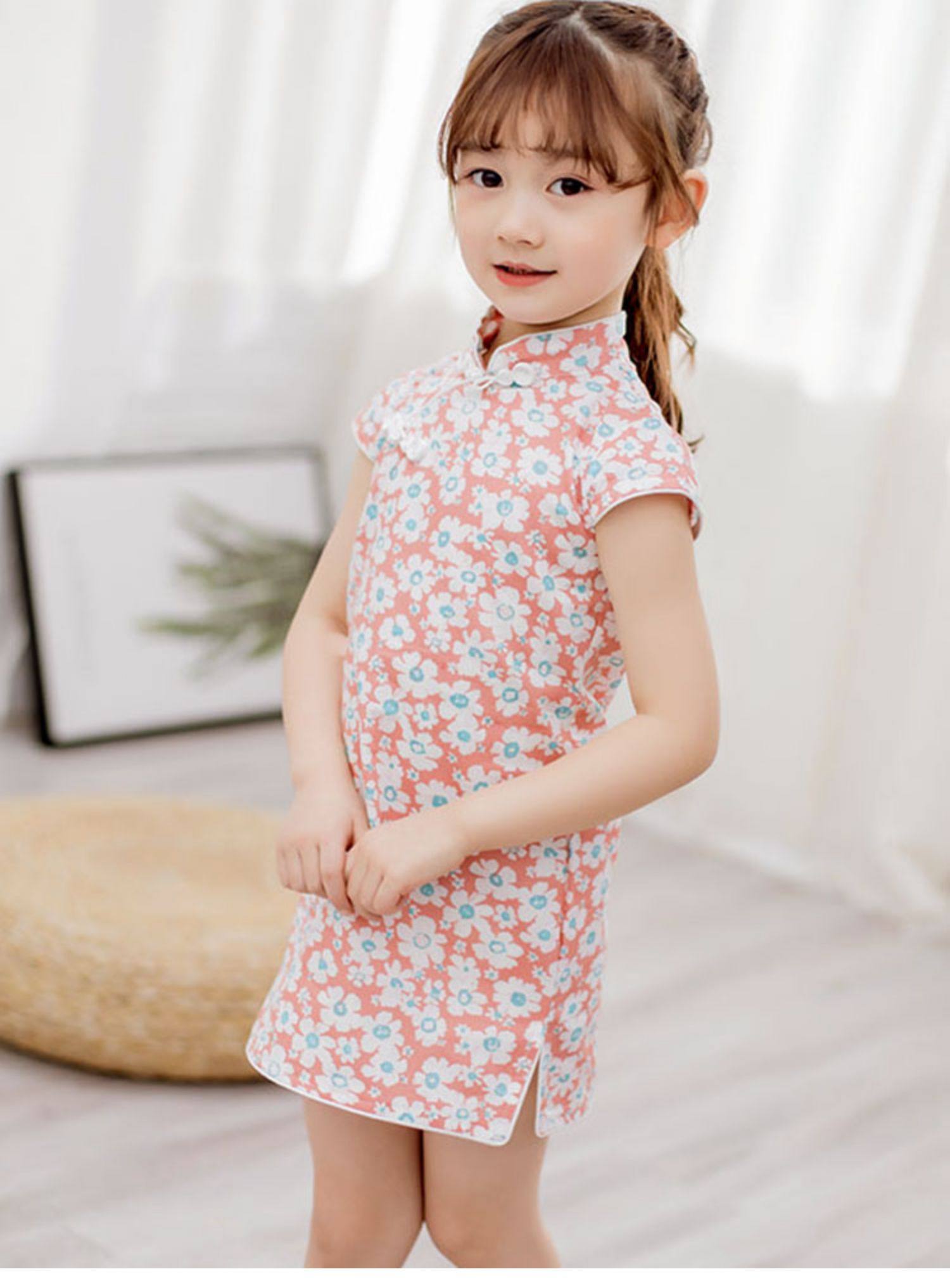 女童旗袍儿童旗袍夏季小女孩旗袍裙中国风连衣裙改良女宝宝祺袍裙_双