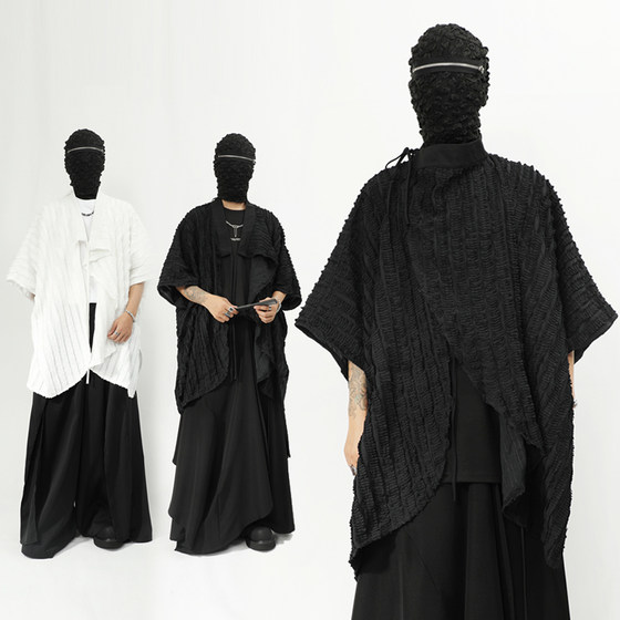 Dark asymmetrical design men's clothing, large size loose shirt stage performance costume, cloak, mid-length jacket
Dark asymmetrical design men's clothing, large size loose shirt stage performance costume, cloak, mid-length jacket