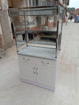 Simple stove counter cupboard marble surface kitchen cabinet small apartment balcony smoke machine bracket smoke hood cover