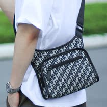 Mens cross-body bag trend letters niche small backpack fashion travel college student casual bag one-shoulder canvas mens bag