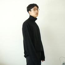 2021 autumn and winter new Korean boys solid color semi-turtle neck pullover long sleeve sweater loose tide