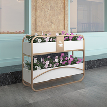 Iron flower box outdoor pedestrian street office sales department square flower trough indoor shopping mall cafe flower bed partition