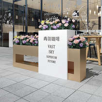 Outdoor flower box outside the commercial street sales department square partition rectangular flower pot flower shelf gardening flower bed flower trough