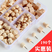 Pushpin press nail Wooden creative I-shaped nail tack round head photo nail Cork board nail decorative press nail