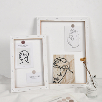 ins Simple solid color bedroom desktop picture frame wooden frame decoration Message board Bed and breakfast style photo wall card sticker board