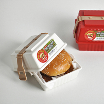Japanese Hamburger Sandwich Bento box with lid Food storage box Bread box Toast box Portable lunch box Sushi