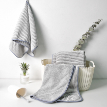 Striped solid color bamboo charcoal fiber towel Student cotton facial towel Dormitory cotton hand towel soft washing bath towel