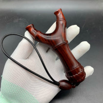 Solid wood mahogany lobular red sandalwood reverse Flying Tiger flat rubber band elastic wood slingshot Daquan outdoor competitive desert iron