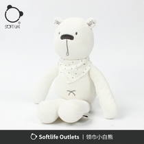 softlife white bear plush toy cute bear baby soothing doll doll childrens baby gift
