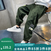 Boy spring workwear pants 2022 new children Fried Street Bunches Foot Long Pants CUHK Scout Cool Athletic Pants