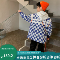 Boys submachine clothes 2022 new CUHK boy boy spring ocean gas fried street Lianhood jacket Child boomer blouse