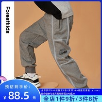  Boys  fashion casual pants autumn and winter plus velvet leggings sports pants medium and large childrens all-match long pants tide small pants