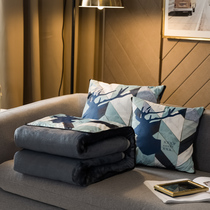 Nordic ins pillow quilt Dual-use pillow quilt Two-in-one nap pillow thickened multi-function office nap blanket