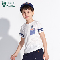 Boys short-sleeved T-shirt childrens clothing autumn short-sleeved childrens cotton children 2021 summer coat tide Korean version of foreign atmosphere