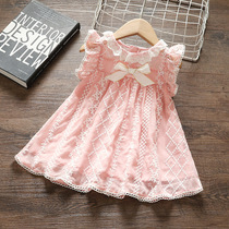 Korean girl dress young girl baby Xia costume 2022 new foreign gas baby princess skirt