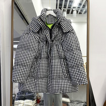 Down jacket womens long anti-season clearance 2021 New loose thick hooded small plaid bread jacket