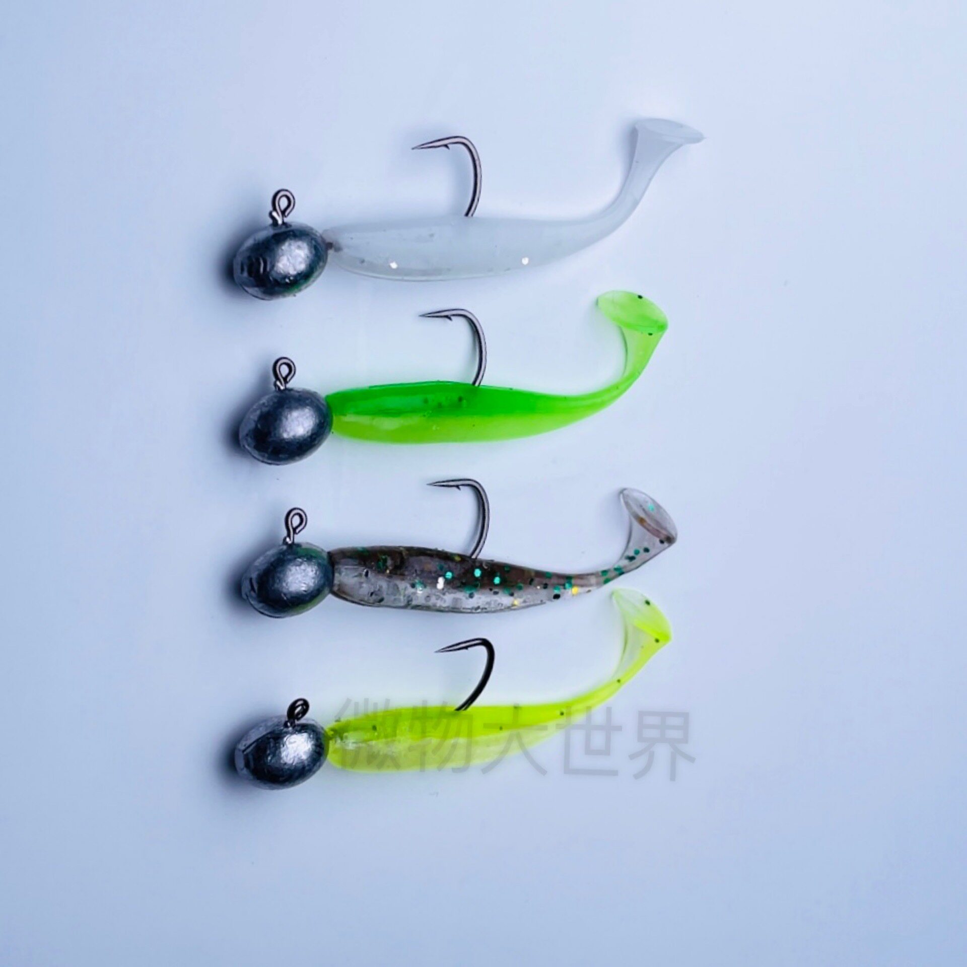 微物小软饵3.9cmt尾路亚假饵柔软铅头钩青稍翘嘴鲈鱼鳜鱼太阳鱼