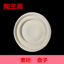Jingdezhen Tao Sanitau Pottery Art Vegetarian Blank Dishes Semi-finished Painting Glazed with Painted Pottery the School Manufacturers Direct Sale
